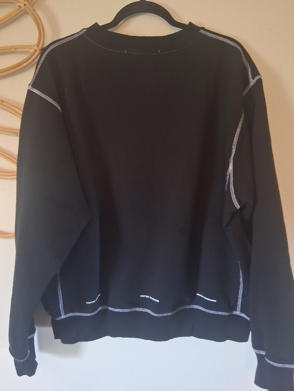 United Standard Material Boy Black Crewneck Sweatshirt Size XL P2P 26 - Picture 6 of 9